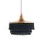 Hello Honey® 16" Charcoal Metal Pendant Light with Fringe